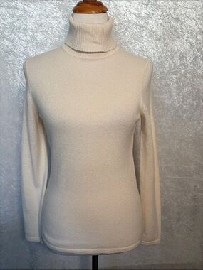Only Mine Cream Cashmere Cowl Neck Sweater Size S